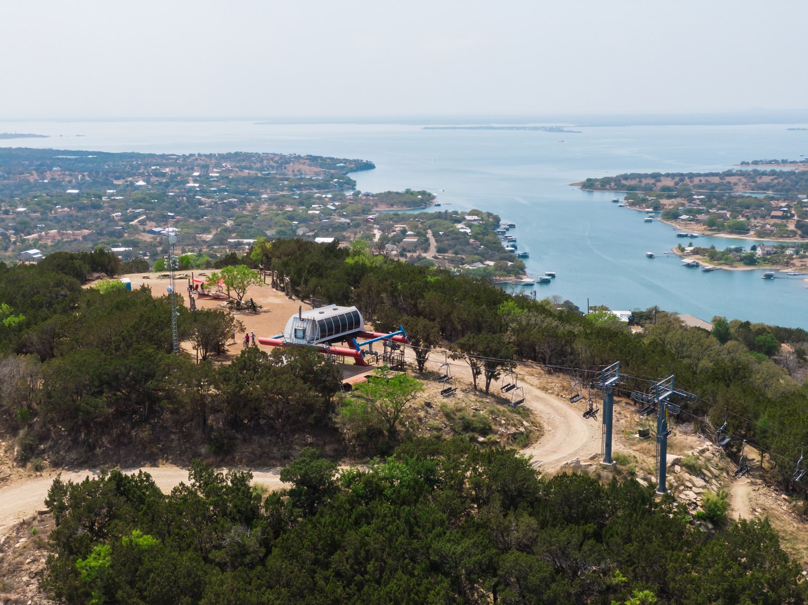 Summit of Spider Mountain and Texas Eagle with view of Lake Buchanan