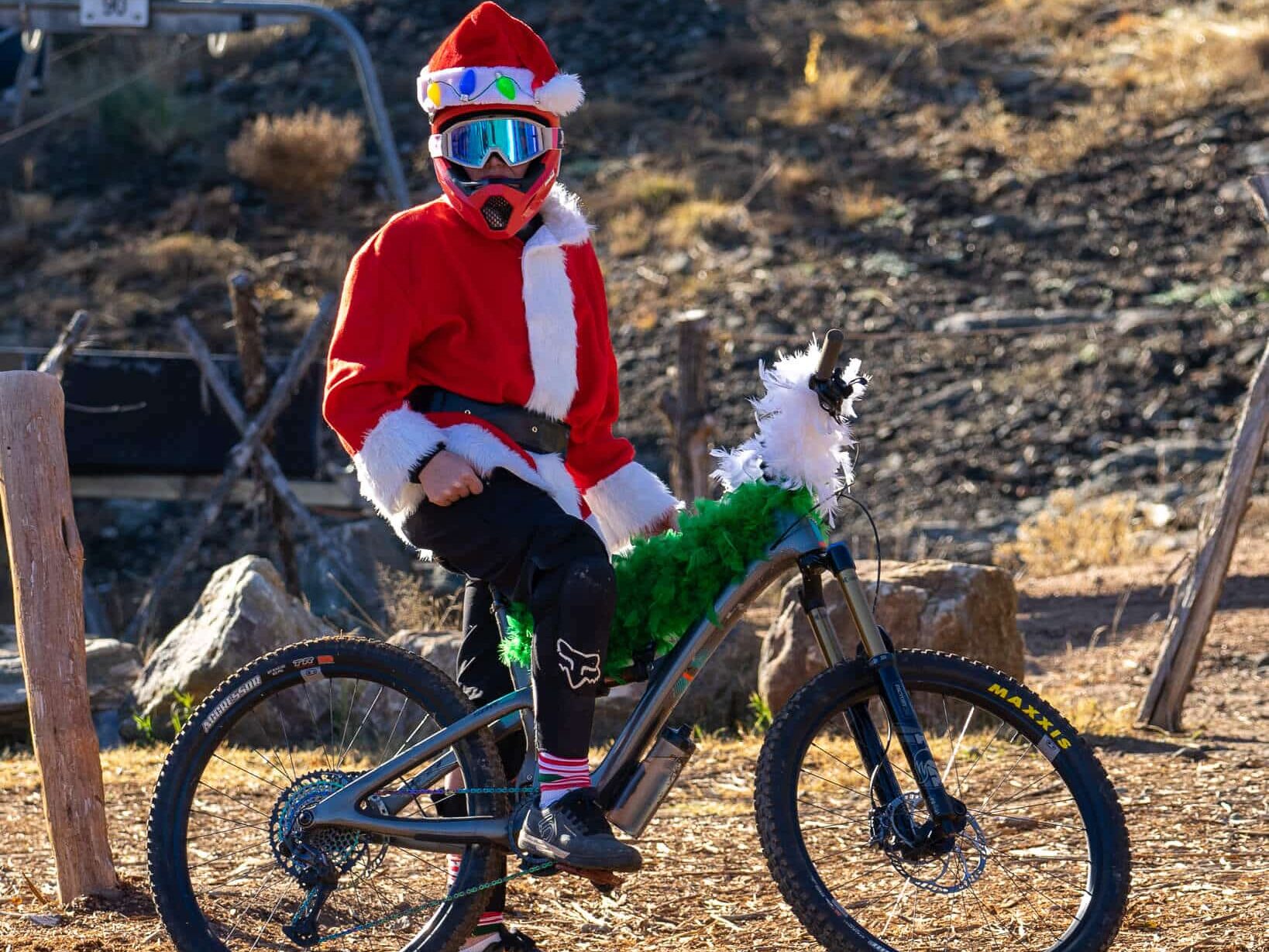 Santa on a bike