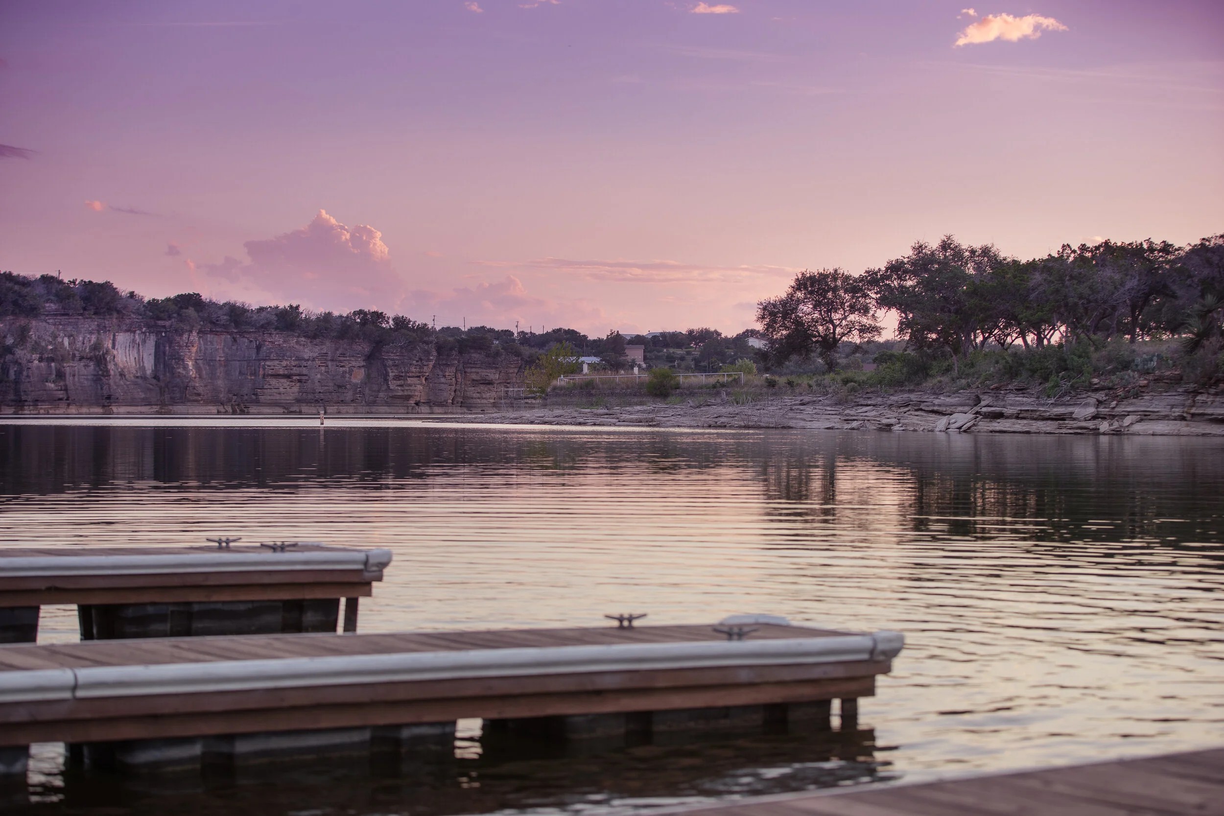 Sunset over Lake Buchanan from Thunderbird Lodge