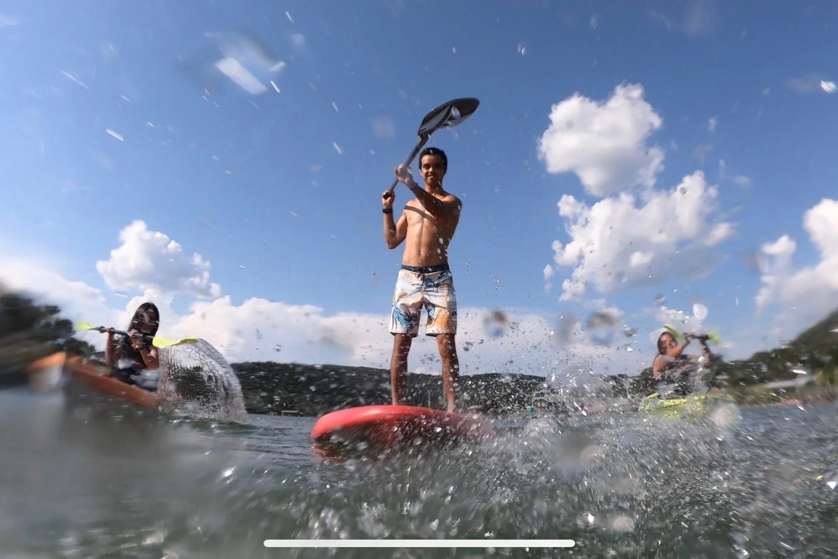 Paddleboarding and kayaking on Lake Buchanan